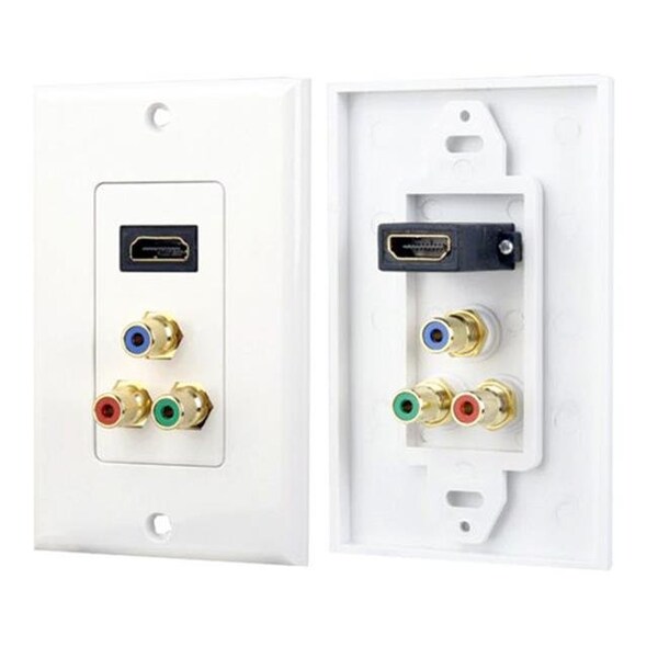 Pyle PyleHome PHDMRCF3 HDMI 3 Component Combo Wall Plate White